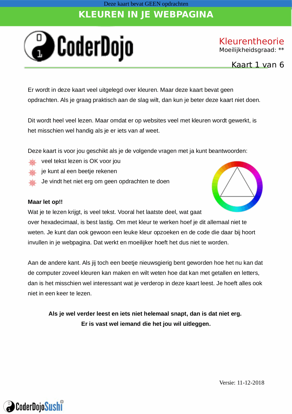 Sushi card - kleuren 1