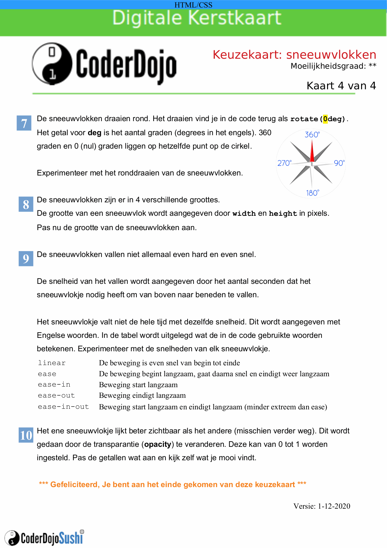 Sushi card - sneeuwvlokken 4
